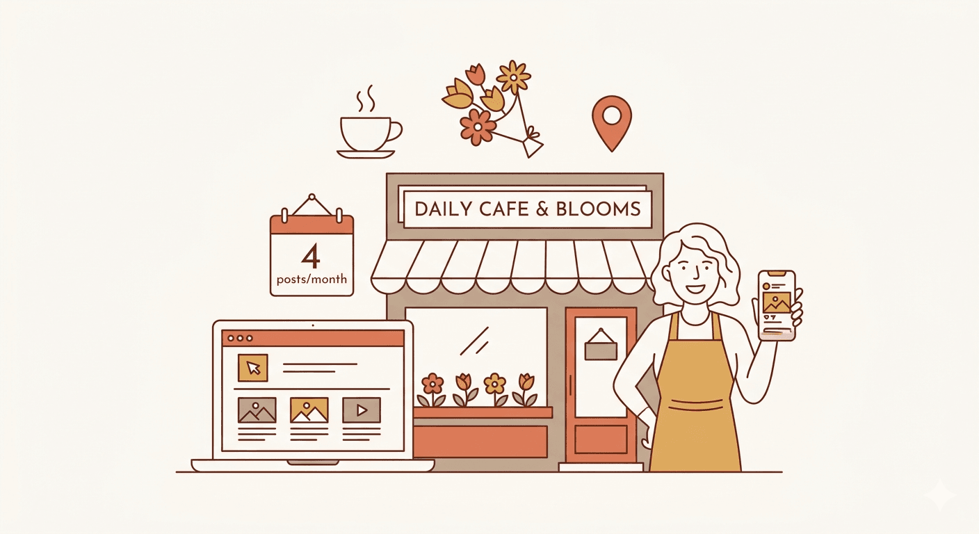 Local business owners working